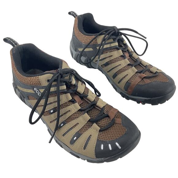ECCO Brown Trail Hiking Low Athletic Shoes Sneakers Men’s Size 7/7.5 Preowned - Picture 1 of 6